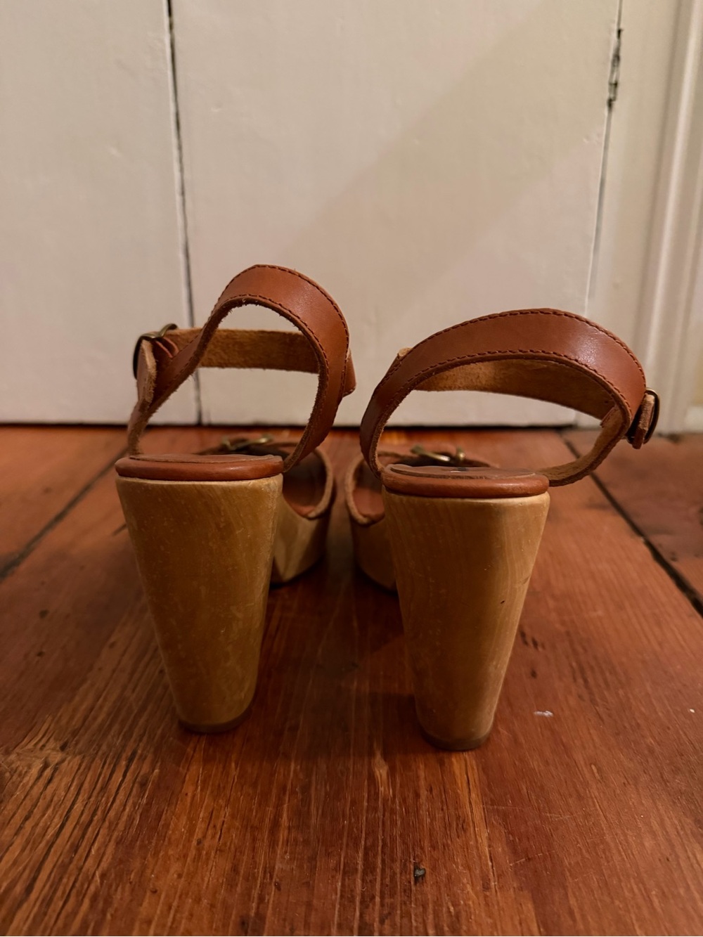Madewell Brown Leather Platform Sandal with Ankle Strap - Picture 4 of 6